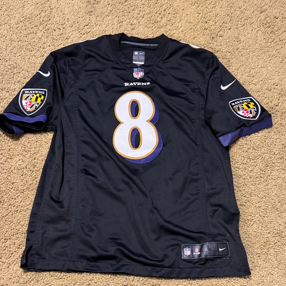 Nike Black Ravens Jersey #8 Jackson size large